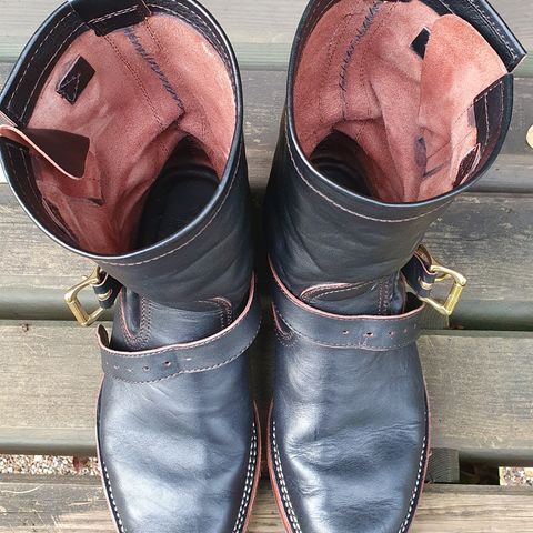 Benzein The Keeper Engineer Boot in Shinki Black Latigo Teacore Horsehide