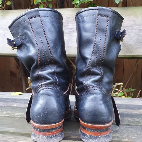 Benzein The Keeper Engineer Boot in Shinki Black Latigo Teacore Horsehide