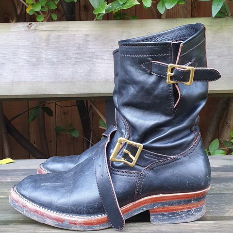 Benzein The Keeper Engineer Boot in Shinki Black Latigo Teacore Horsehide