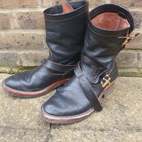 Benzein The Keeper Engineer Boot in Shinki Black Latigo Teacore Horsehide