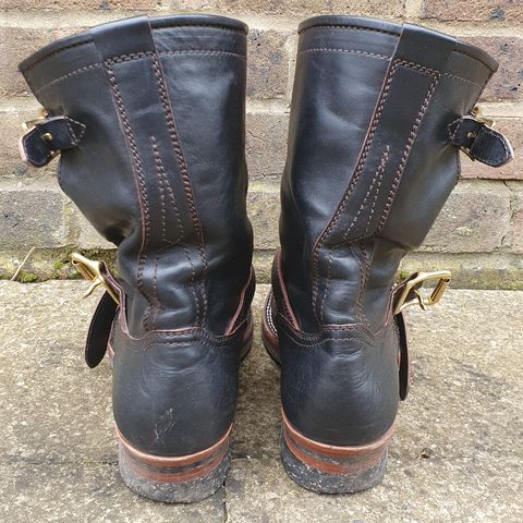 Benzein The Keeper Engineer Boot in Shinki Black Latigo Teacore Horsehide