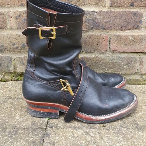 Benzein The Keeper Engineer Boot in Shinki Black Latigo Teacore Horsehide