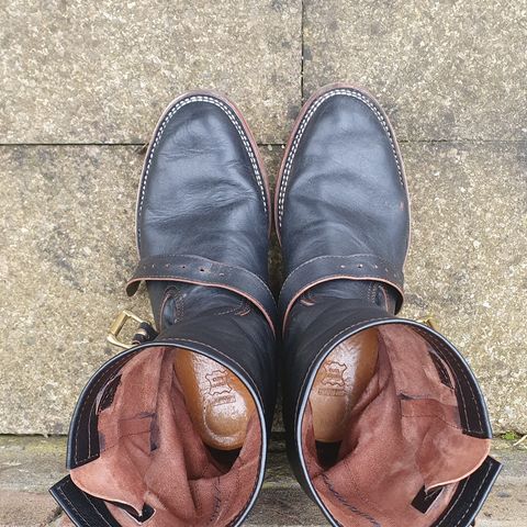 Benzein The Keeper Engineer Boot in Shinki Black Latigo Teacore Horsehide