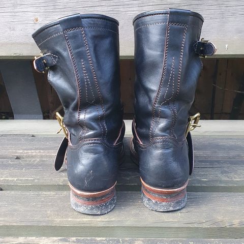 Benzein The Keeper Engineer Boot in Shinki Black Latigo Teacore Horsehide