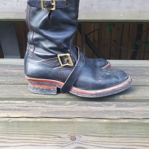 Benzein The Keeper Engineer Boot in Shinki Black Latigo Teacore Horsehide