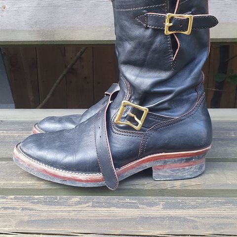 Benzein The Keeper Engineer Boot in Shinki Black Latigo Teacore Horsehide
