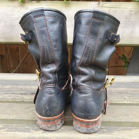Benzein The Keeper Engineer Boot in Shinki Black Latigo Teacore Horsehide
