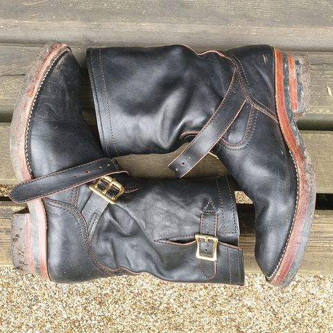 Benzein The Keeper Engineer Boot in Shinki Black Latigo Teacore Horsehide