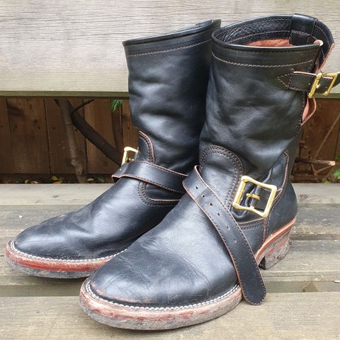 Benzein The Keeper Engineer Boot in Shinki Black Latigo Teacore Horsehide