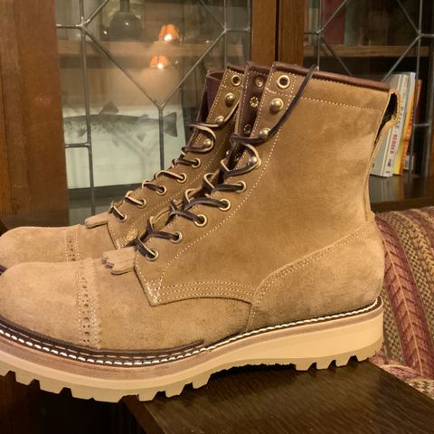 Rolling Dub Trio Forester II Boot in Nakamura Sennosuke Shoten Dark Beige Suede