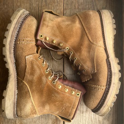 Rolling Dub Trio Forester II Boot in Nakamura Sennosuke Shoten Dark Beige Suede