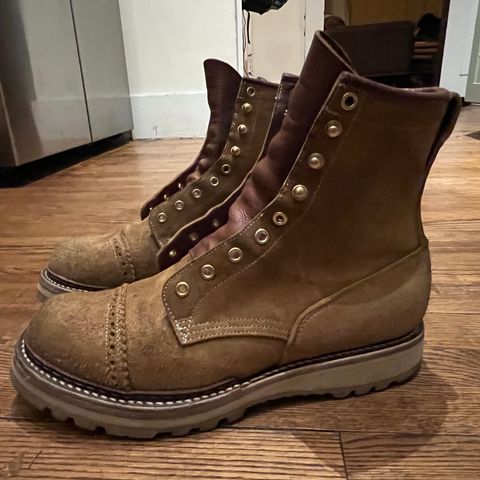 Rolling Dub Trio Forester II Boot in Nakamura Sennosuke Shoten Dark Beige Suede