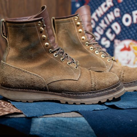 Search result thumbnail of Rolling Dub Trio Forester II Boot in Nakamura Sennosuke Shoten Dark Beige Suede