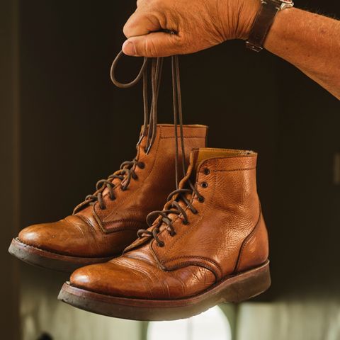 View photo of Anastazi Service Boot in Whiskey Veg-Tanned Calfskin