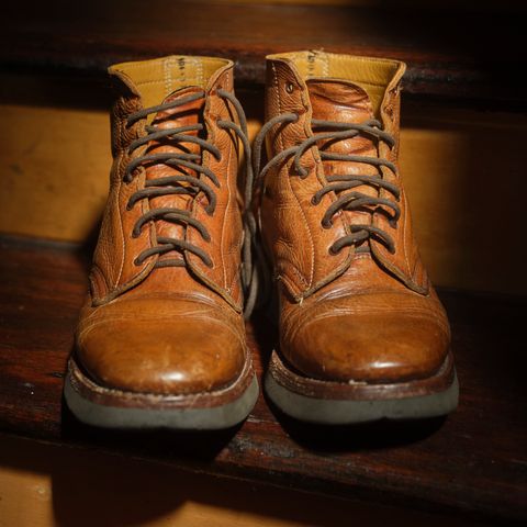 View photo of Anastazi Service Boot in Whiskey Veg-Tanned Calfskin