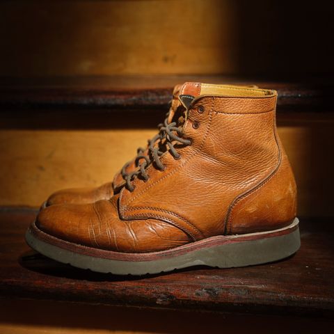 View photo of Anastazi Service Boot in Whiskey Veg-Tanned Calfskin