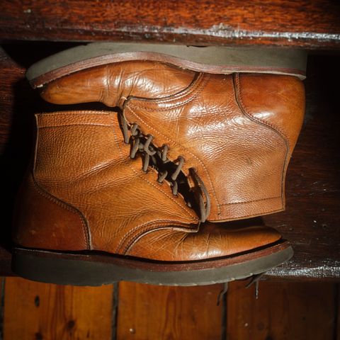 View photo of Anastazi Service Boot in Whiskey Veg-Tanned Calfskin