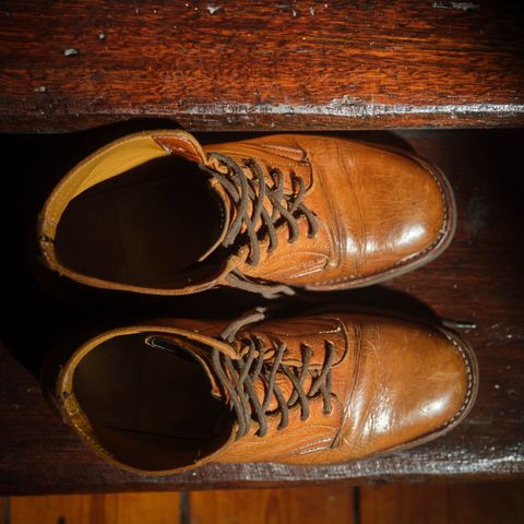 View photo of Anastazi Service Boot in Whiskey Veg-Tanned Calfskin