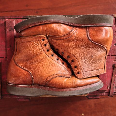 View photo of Anastazi Service Boot in Whiskey Veg-Tanned Calfskin