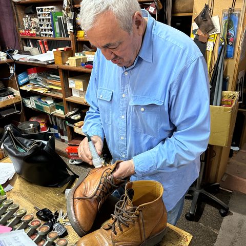 View photo of Anastazi Service Boot in Whiskey Veg-Tanned Calfskin