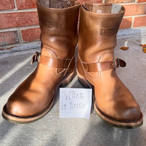 View photo of Wesco Boss Engineer Boot in Horween Natural Chromexcel