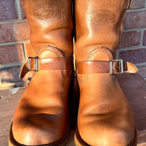 View photo of Wesco Boss Engineer Boot in Horween Natural Chromexcel