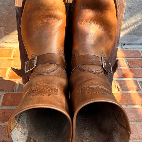 View photo of Wesco Boss Engineer Boot in Horween Natural Chromexcel