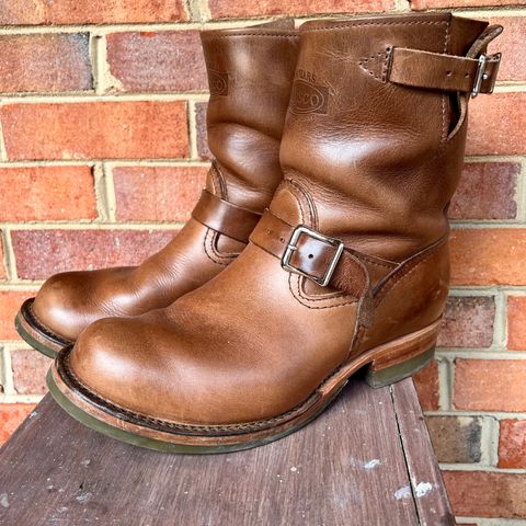 View photo of Wesco Boss Engineer Boot in Horween Natural Chromexcel