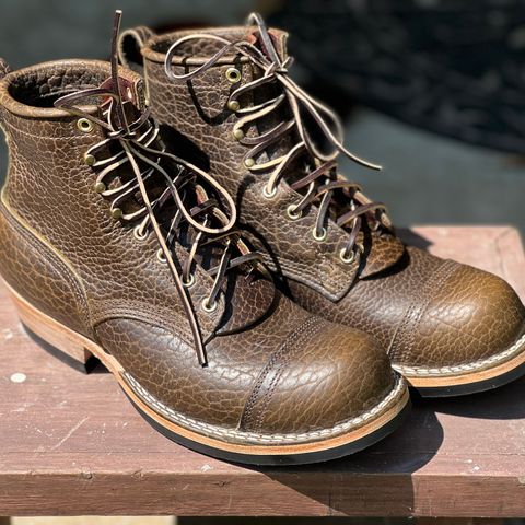 Nicks MTO in Law Tanning Olive Smooth Shruken Bison