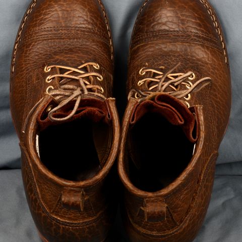 Nicks MTO in Law Tanning Olive Smooth Shruken Bison