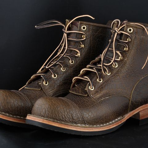 Nicks MTO in Law Tanning Olive Smooth Shruken Bison