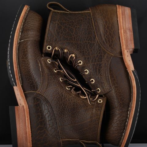 Nicks MTO in Law Tanning Olive Smooth Shruken Bison