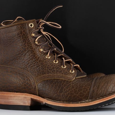 Nicks MTO in Law Tanning Olive Smooth Shruken Bison