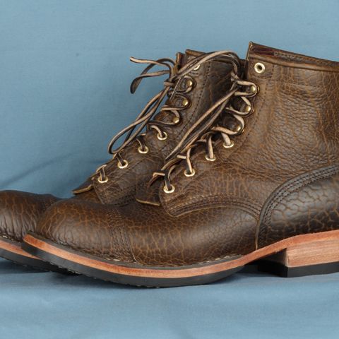 Nicks MTO in Law Tanning Olive Smooth Shruken Bison