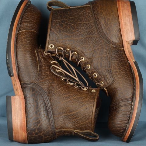 Nicks MTO in Law Tanning Olive Smooth Shruken Bison