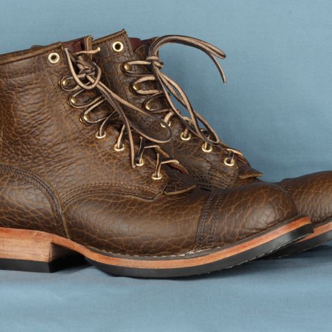 Nicks MTO in Law Tanning Olive Smooth Shruken Bison