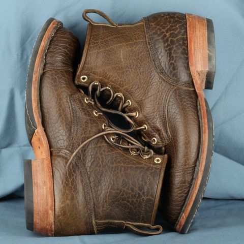 Nicks MTO in Law Tanning Olive Smooth Shruken Bison