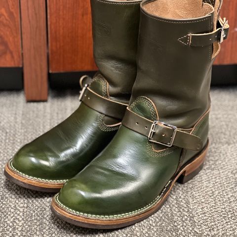 View photo of Wesco Boss Engineer Boot in Horween Olive Chromexcel