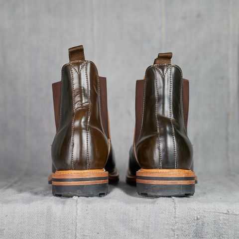 View photo of Viberg Chelsea in Horween Dark Cognac Shell Cordovan