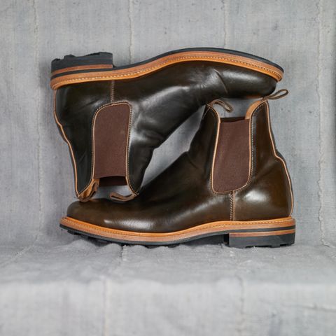 View photo of Viberg Chelsea in Horween Dark Cognac Shell Cordovan