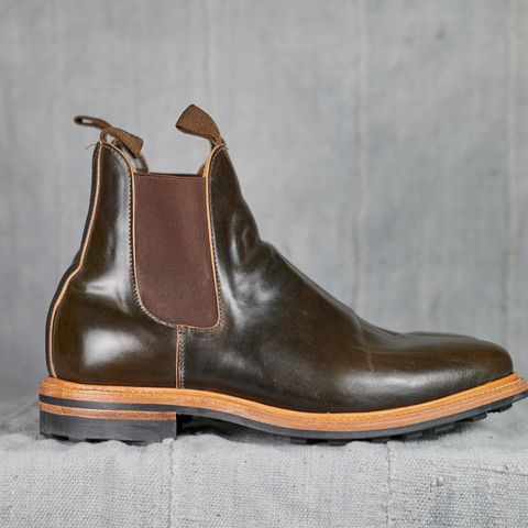 View photo of Viberg Chelsea in Horween Dark Cognac Shell Cordovan