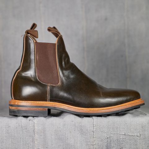 View photo of Viberg Chelsea in Horween Dark Cognac Shell Cordovan