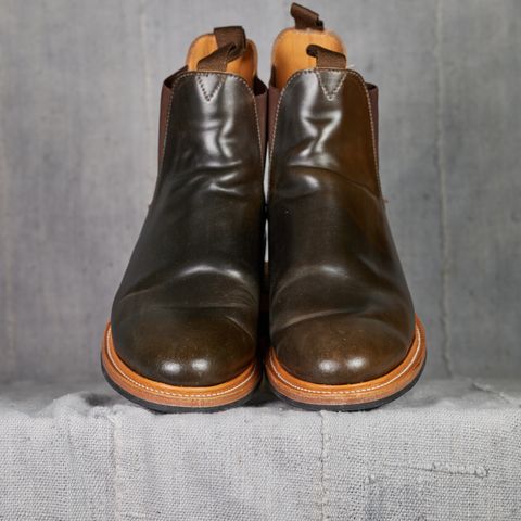 View photo of Viberg Chelsea in Horween Dark Cognac Shell Cordovan