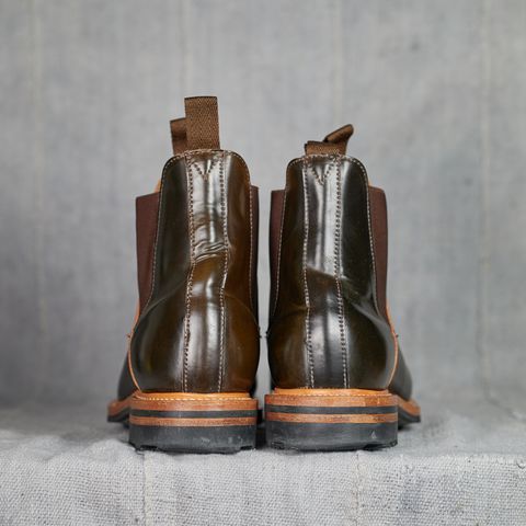 View photo of Viberg Chelsea in Horween Dark Cognac Shell Cordovan