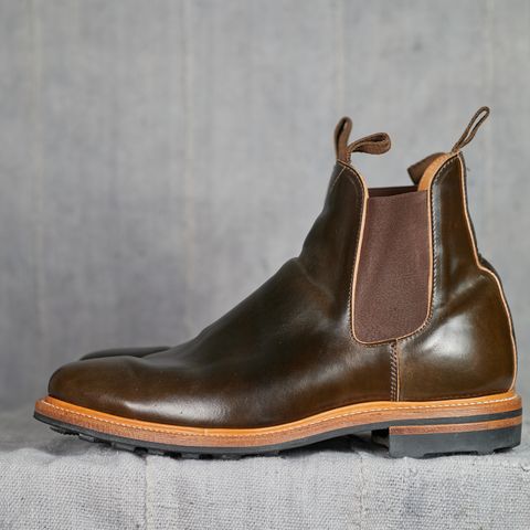 View photo of Viberg Chelsea in Horween Dark Cognac Shell Cordovan