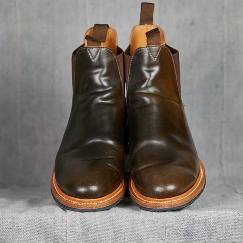 View photo of Viberg Chelsea in Horween Dark Cognac Shell Cordovan