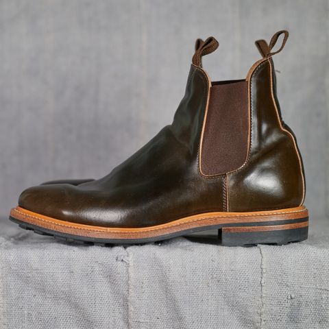 View photo of Viberg Chelsea in Horween Dark Cognac Shell Cordovan