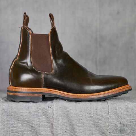 View photo of Viberg Chelsea in Horween Dark Cognac Shell Cordovan