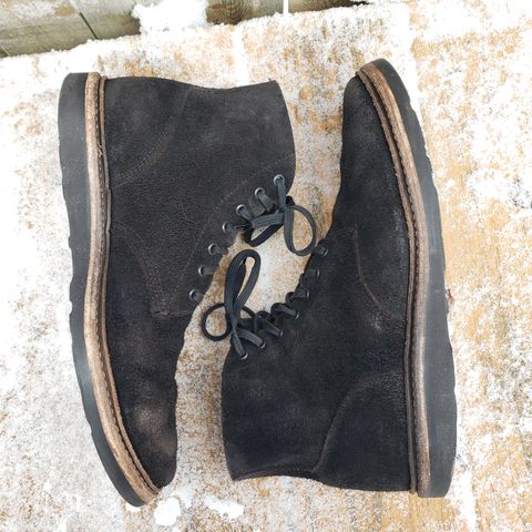 View photo of Oak Street Bootmakers Field Boot in Seidel Black Oiled Congo Shrunken Bison Roughout