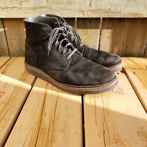 View photo of Oak Street Bootmakers Field Boot in Seidel Black Oiled Congo Shrunken Bison Roughout